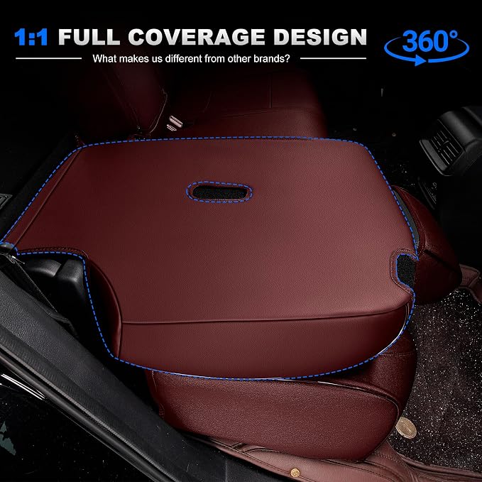 Seat Covers Custom Fit for CRV 2017 2018 2019 2020 2021 2022 | CR-V Faux Leather Car Seat Cover Full Set Front & Rear Car Seat Protector(Burgundy,5 Seats) - Image 7