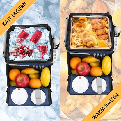 Backseat Organizer for Kids & Adults – Car Seat Cooler Warmer with 2-in-1 Writing Tray, Cup Holders & 11 Storage Compartments | Road Trip Car Organizer for Front & Back Seat (Black) (Navy Blue) - Image 10