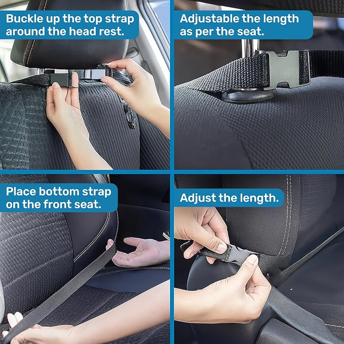 Enovoe Back Seat Cover for Kids Extra Large - 2 Pack with Multi Pocket Storage Organizer - Back Seats Protector for Upholstery from Dirt, Mud, Scratches - Waterproof Car Seat Protector for Kids - Image 6