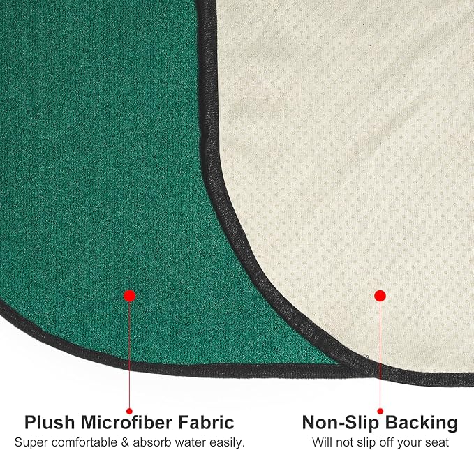 Waterproof Sweating Car Seat Cover for Post Gym Workout, Running, Swimming, Beach and Hiking, Universal Fit Non-Slip Bucket Seat Protector for Cars SUV Trucks, Machine Washable (Green) - Image 4