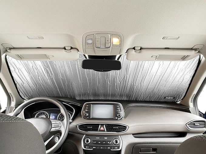 YelloPro Custom Fit Automotive Reflective Front Windshield Sunshade UV Reflector Sun Protection for 2019 2020 2021 2022 2023 Hyundai Santa Fe SUV, Plug-in Hybrid, Hybrid - Image 3