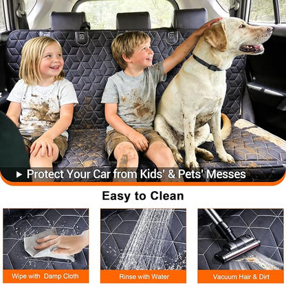 Meginc Dog Car Seat Cover-Waterproof Bench Back Seat Protector for SUV&Cars | Heavy-Duty Oxford Rear Seat Cover for Pet Hair, Spills, Velcro Openings, Non-slip, Scratch-Resistant, Machine Washable - Image 5