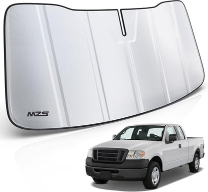MZS Windshield Sun Shade for F150 2004-2008 / Mark LT 2006-2007 | 6-Layer Heat Insulation, 99% UV Blocking, Keeps Interior Cool, Full Coverage Visor, Foldable Car Window Sunshade, Storage Bag by MZS