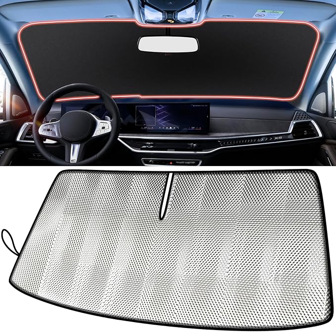 Windshield Sun Shade for Ford Bronco 2021-2027 | Custom Fit, Car Front Window Cover, Foldable Sunshade, 5-Layer Thermal Insulation, Blocks Heat & UV Rays, Keep Car Cool by LungsiMotor