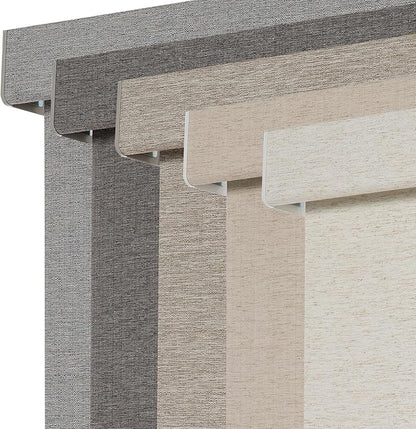Persilux Blackout Roller Shades for Window Blinds,Cordless,Linen Fabric,Thermal Insulated Fabric UV Protection Shades for Home,Office,Bedroom,Door,Blackout-Cream,58" W X 72" H by PersiluxHome