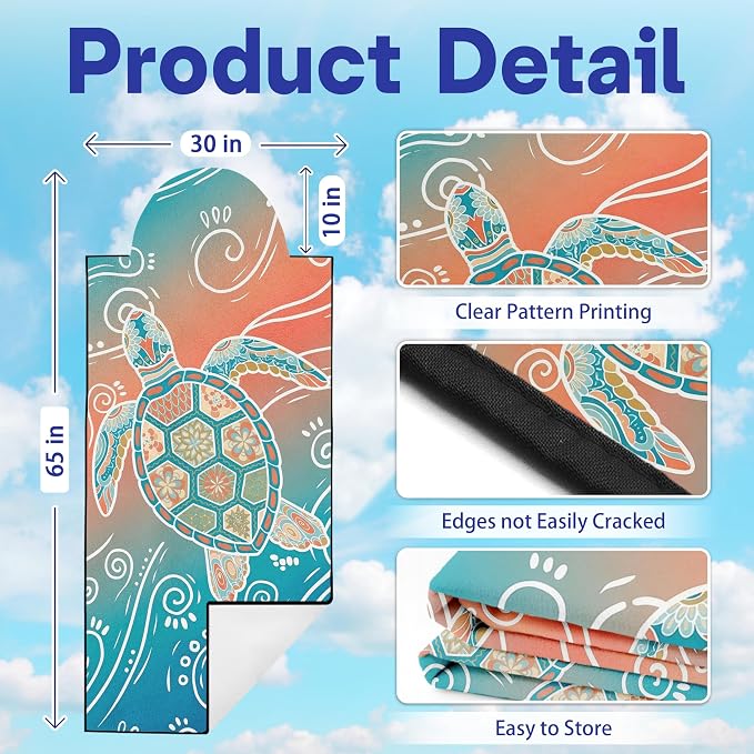 2 Pack Car Seat Towel Covers, Sweat-Proof Microfiber Seat Protectors for Gym, Running, Beach & Workout, Breathable Quick-Dry, Machine Washable, Gradient Sea Turtle Print, Universal Fit - Image 2