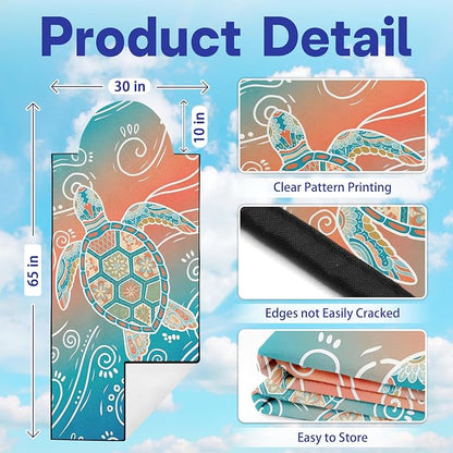 2 Pack Car Seat Towel Covers, Sweat-Proof Microfiber Seat Protectors for Gym, Running, Beach & Workout, Breathable Quick-Dry, Machine Washable, Gradient Sea Turtle Print, Universal Fit - Image 2