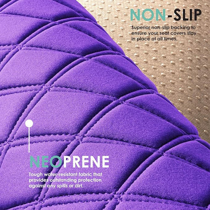FH Group Car Seat Cover Cushion - Cars Trucks SUV, Neosupreme Car Seat Cushions, Waterproof Car Seat Cover Cushion, Universal Fit Car Seat Protector Rear Set Purple - Image 6