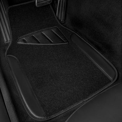 CAR PASS Waterproof Universal Fit Car Floor Mats, Faux Leather Car Carpet Mats, Black Car Mats with Anti-Slip Nibbs Backing & Driver Heel Pad Fit for SUV,Vans,sedans, Trucks,Set of 4pcs(All Black) - Image 8