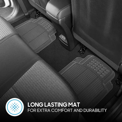 BDK 4-Piece Rubber Transparent Clear Floor Mats Heavy Duty for Front & Rear Car Truck Van SUV, All Weather Protection, Universal Fit - Image 3