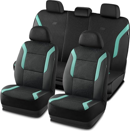 Skechers Memory Foam Car Seat Covers, Air Cool Mesh Thick Seat Covers, Car Seat Full Sets, Airbag Compatible, Automotive Comfort Protection for Most Cars,Vans,Trucks, SUVs,Green by Unknown