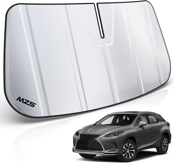 MZS Windshield Sun Shade for RX350 RX450H 16-22 / RX350L RX450HL 18-22 | 6-Layer Heat Insulation, 99% UV Blocking, Keeps Interior Cool, Full Coverage Visor, Foldable Car Window Sunshade, Storage Bag by MZS