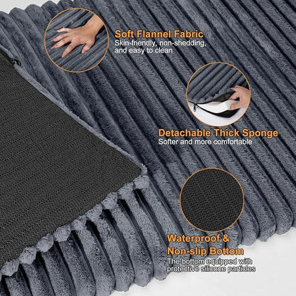FURTIME Backseat Pet Bed Mat, Non-Slip Washable Dog Bed for Car Back Seat | Travel Pet Mat with Removable Cover, Dog Seat Covers Protector Fit for Backseat Extenders and Trucks SUVs, 54"x 24.8", Grey - Image 3