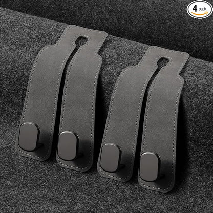 KINIVA Car Seat Headrest Storage Hooks, Set of 2, Suede PU Leather, Double Hooks (Grey) by KINIVAFashionJewelry