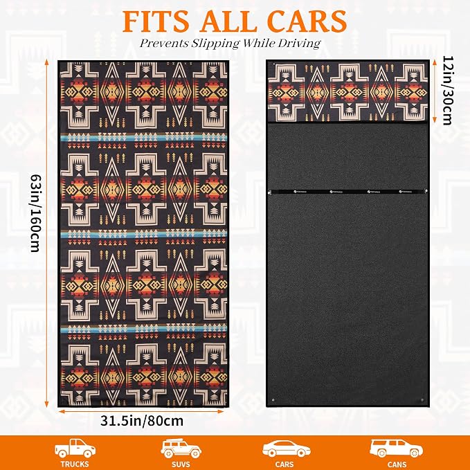 Car Seat Cover Towel for Front Seats Non-Slip with Headrest Pocket & Strap | Universal Fit for Cars Truck SUV|Car Seat Hoodie & Phocho Perfect After Gym Workout, Beach,Yoga and Running|Anti-dog Scratch - Image 4