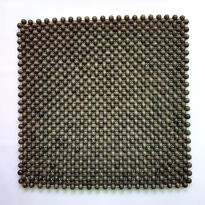 Natural Wood Beaded Seat Cover Pad Mat Comfy Cool Summer Massage Seat Cushion (Square Large) for Truck,RV,Pickup,Big Office Chair only by ExcelLife