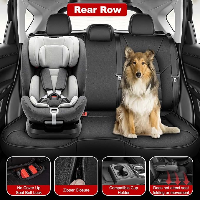 TTX LIGHTING Seat Covers Custom Fit for Mazda CX-5 2017-2025 5 Seats | Preserve Premium Interior with Original Seat Pattern Perforated Waterproof Faux Leather Full Set Airbag Compatible - Image 7