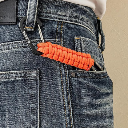 BRAVESHINE Paracord Keychain Carabiner Clip | D Ring Hanger Lanyard Hook | 7.3inch Long | for Stroller, Water Bottle, Key, Backpacks, Men, Women, Luggage, Car Seat Headrest, Fence, Bag Charms - Image 7