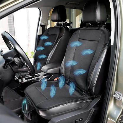 ZONETECH Cooling Car Seat Cover, Black Automotive Adjustable Temperature Comfortable Cooling Car Seat Cover (2 Pack) - Image 2