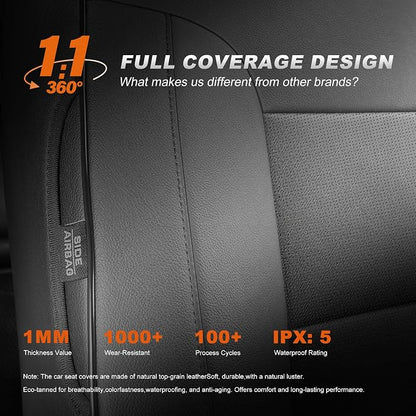Custom Fit Seat Covers for Honda CRV 2023 2024 2025 2026 | Front&RearFull Set Car Seat Cover Faux Leather Gray - Image 8