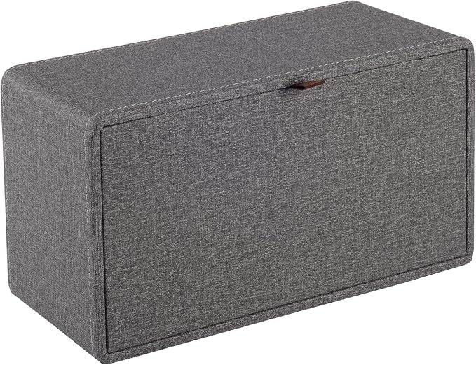 High-end Leather Tissue Box Holder Two Color Matching,Rounded Rectangle Napkin Pumping Paper Case Dispenser, Facial for Home Bathroom Dresser Office Automotive Decoration (Gray) - Image 3