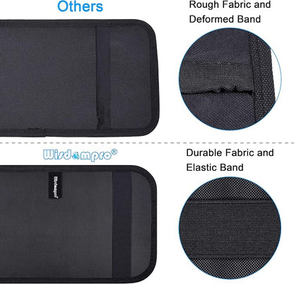 Wisdompro Car Sun Visor Organizer, Registration and Insurance Holder, Black | Auto Sunvisor Pocket, Truck Storage Pouch with Elastic Strap for Sunglass, Glasses, Documents, Cards, Pen, Drivers License - Image 6