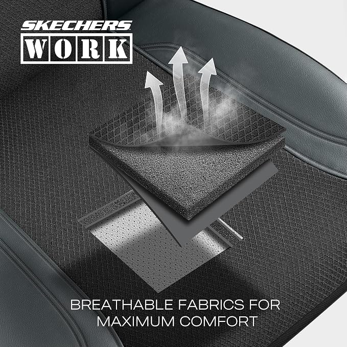 Skechers Car Seat Covers, Work Leather Seat Covers 5-Times Stronger Built-in Webbing, Oxford Fabric Seat Cover Full Sets, Airbag Compatible, Automotive Comfort for Cars, Trucks, SUVs,Grey - Image 3