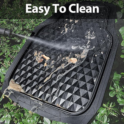 CAR PASS 3 Row Heavy Duty Rubber Car Mats, Deep-Dish All-Weather for 7 Seats 8 Seater 2nd & 3rd Floor Mats Waterproof Universal Trim Fit Liner Van,SUV,7 Passengers Vehicle,Automotive 3D Rhombus Black - Image 8