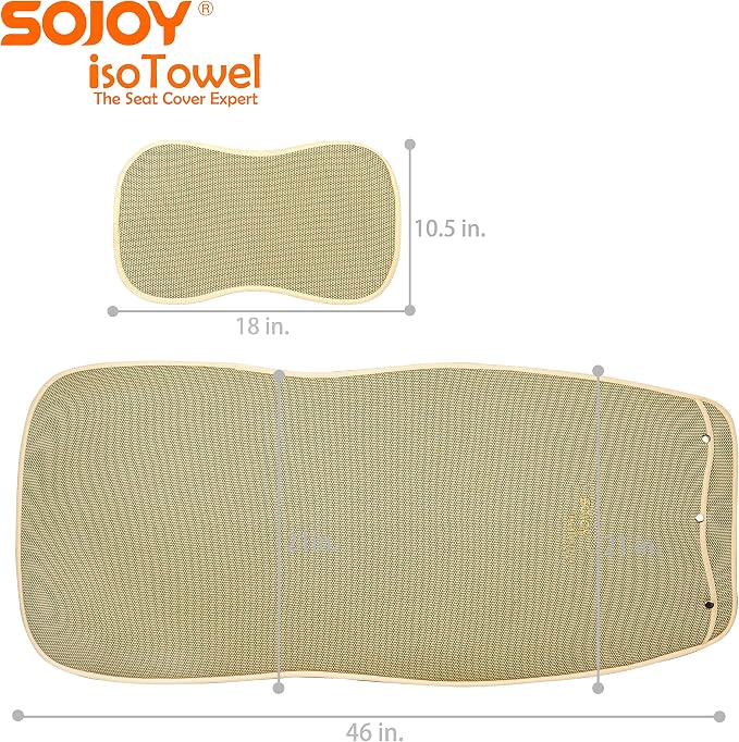 IsoTowel Car Seat Cover, Microfiber Seat Protector with Quick-Dry Non-Slip Base,Car seat Protector for All Workouts, All-Weather Honeycomb Cloth (Tan) - Image 7